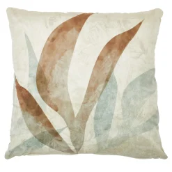 Set of 2 Leafs Motif Square Velvet Cushions#1