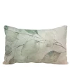Set of 2 Leaves Rectangular Fabric Cushions #1