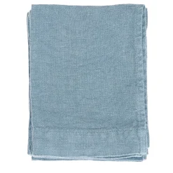 Set of 4 Light Blue Linen Hand Towels