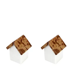 Set of 2 Little House Sculptures in Carrara and Verona Marbles by Paola Giubbani