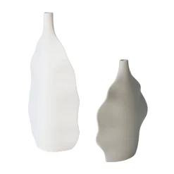 Set of 2 Marine Wavy Ceramic Decorative Bottles