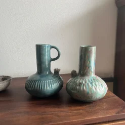 Set of 2 Micromondo Collection Eco Abitato Light Blue Ceramic Amphoras