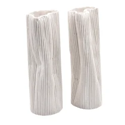 Set of 2 "Paesaggio 19 #3" White Decorative Vases by Nino Basso