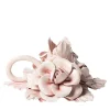 Set of 2 Pink Floral-Shaped Ceramic Candle Holders
