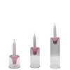 Set of 3 Pink Tharros Candelabras