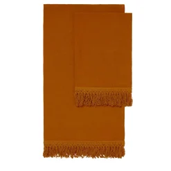 Set of 2 Sequoia Linen Towels with Long Fringes