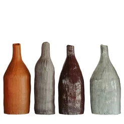 Set of 4 Small Earth Palette Ceramic Decorative Bottles