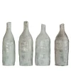 Set of 4 Small Ivory White Ceramic Decorative Bottles