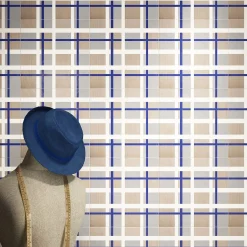 Set Of 25 Tartan Beige Type 1 Tiles