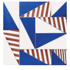 Set Of 25 Tartan Blue Type 3 Tiles