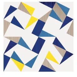 Set Of 25 Tartan Blue Type 2 Tiles