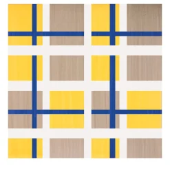 Set Of 25 Tartan Yellow Type 1 Tiles