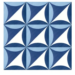 Set of 25 Tiles Blu Ponti Decoration Type 27 by Gio Ponti