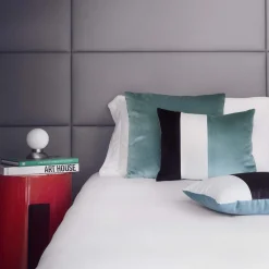 Set of 2 Triple Optical Green Cushion