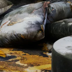 Set of 2 Volcano Effect Square Velvet Cushions