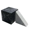 Set of Decorative Objects in White Carrara Marble and Black Marquina Marble