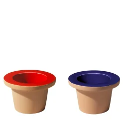 Set of two Pofi Red and blue Cachepots