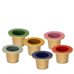 Set of two Pofi Yellow and pink Cachepots