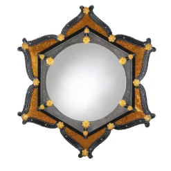 Sethi Orange Murano Glass Wall Mirror