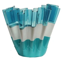 Sfumati Large White and Turquoise Vase By Paola Navone