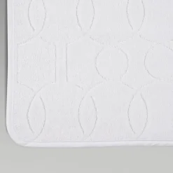 Shangri-La Jacquard White Bath Rug