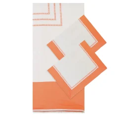 Siam White and Orange Cotton Satin Bedding Set