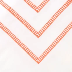 Siam White and Orange Cotton Satin Bedding Set