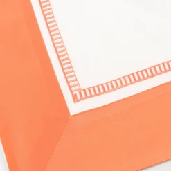 Siam White and Orange Cotton Satin Pillowcase