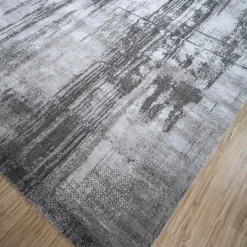 Silken Echoes White & White Hand Knotted Rug