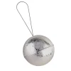 Silver Moon Christmas Ball Ornament - Set of 2