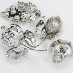 Silver Pomegranate on Stem Decoration