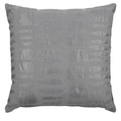 Silver square Carrè Cushion in Dry Stone Jacquard Fabric