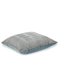 Silver square Carrè Cushion in Dry Stone Jacquard Fabric
