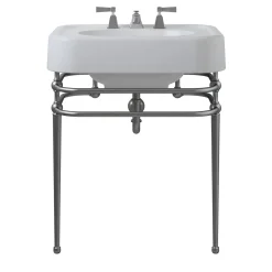 Single Memphis with White Ceramic & Chrome Finish Console
