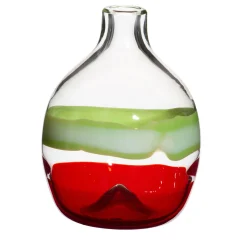 Singleflower Green and Red Line Vase