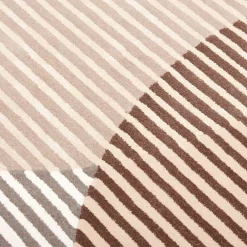 Sinking Circles geometric Beige motif Wool Rug