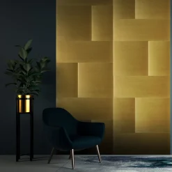 Sintesi Set of 4 Medium-Burnished Brass Tiles