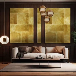 Sintesi Set of 4 Scruffy-Finished Brass Tiles