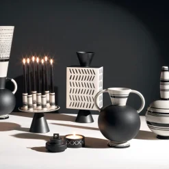 Situla Black And White Vase by Ugo La Pietra