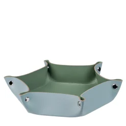 Sky blue and eucalyptus leather vide poche #2