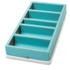 5-Slot Turquoise & White Eyeglasses/Smartphones Holder