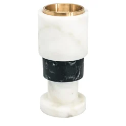 Small Black and White Marble Candleholder by Jacopo Simonetti