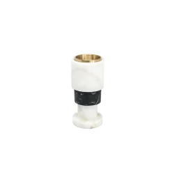 Small Black and White Marble Candleholder by Jacopo Simonetti