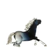 Small Black Glass Sitting Horse