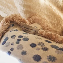 Small Celeste and Blue Fringed Cushion