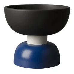 Small Centerpiece in Matte Black and Blue by Ettore Sottsass