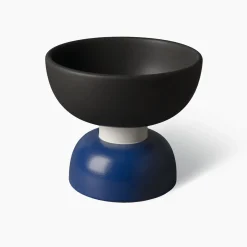 Small Centerpiece in Matte Black and Blue by Ettore Sottsass