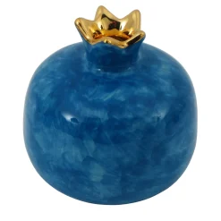 Small Cerulean Ceramic Pomegranate