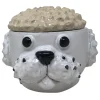 Small Cream and White Dog Container with Lid
