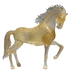 Small Gold Glass Prancing Horse